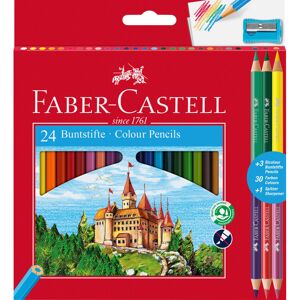 Faber Castell 110324 Colour Pencil with 3 Bi-Colour Pencil/Sharpener (Pack of 24 Faber Castell 110324 Colour Pencil with 3 Bi-Colour Pencil/Sharpener (Pack of 24