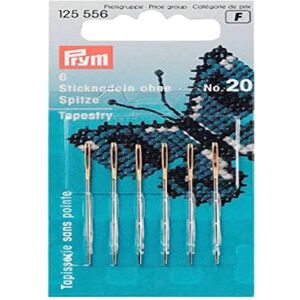 Prym 1.00 x 43 mm Number 20 Tapestry Blunt Point with Eye Embroidery Needles, Pa Prym 1.00 x 43 mm Number 20 Tapestry Blunt Point with Eye Embroidery Needles, Pa