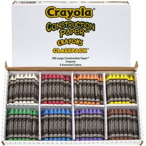 Crayola Construction Paper Crayon Classpack, 8 Colors, Pack of 160, Assorted, La Crayola Construction Paper Crayon Classpack, 8 Colors, Pack of 160, Assorted, La