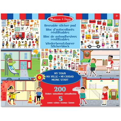 Melissa & Doug Reusable Sticker Pad - My Town - 200+ Stickers Melissa & Doug Reusable Sticker Pad - My Town - 200+ Stickers