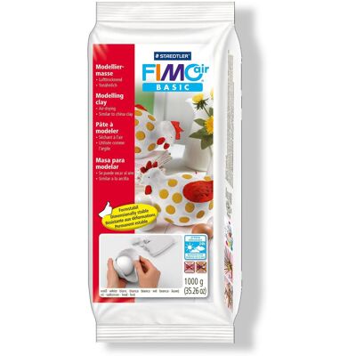Staedtler Fimo Air Basic Air Drying Modelling Clay 1 kg - White Staedtler Fimo Air Basic Air Drying Modelling Clay 1 kg - White