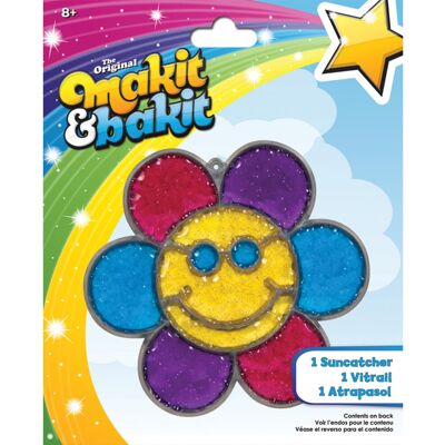 Colorbok Makit & Bakit Suncatcher Kit-Glitter Smiley Face Flower Colorbok Makit & Bakit Suncatcher Kit-Glitter Smiley Face Flower