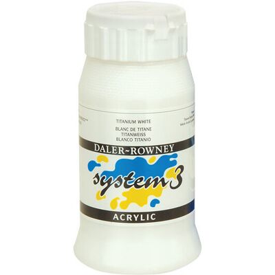 Daler-Rowney 1 Pack - Daler Rowney System 3 Acrylic Paint Titanium White (500ml) Daler-Rowney 1 Pack - Daler Rowney System 3 Acrylic Paint Titanium White (500ml)