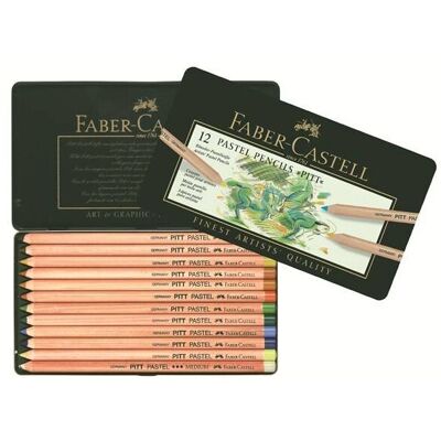Faber Castell Pastel Pencil Pitt Metal Wallet With 12 Pieces Faber Castell Pastel Pencil Pitt Metal Wallet With 12 Pieces