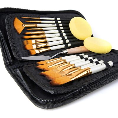 Unbranded Artify 15 pcs Paint Brush Set for Acrylic Oil Watercolor Gouache Painting Includ Unbranded Artify 15 pcs Paint Brush Set for Acrylic Oil Watercolor Gouache Painting Includ