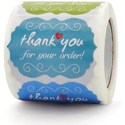 Unbranded 250pcs/roll Thank You for Your Order Stickers, Colorful Waterproof Decorative St Unbranded 250pcs/roll Thank You for Your Order Stickers, Colorful Waterproof Decorative St