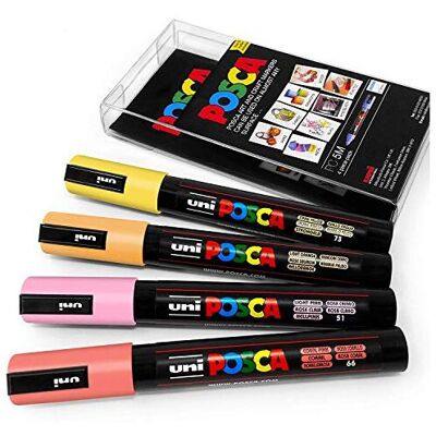 Uni-ball - PC-5M - Warm Pastel - Plastic Wallet - Markers Uni-ball - PC-5M - Warm Pastel - Plastic Wallet - Markers
