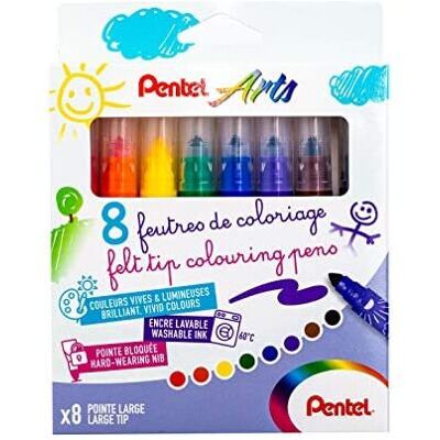 Pentel SCS3E-8 Broad Tip Colouring Pens - Colouring Pens Pentel SCS3E-8 Broad Tip Colouring Pens - Colouring Pens