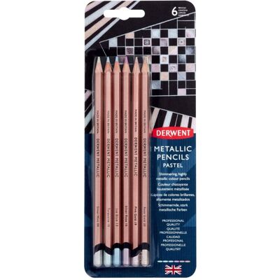 Derwent Pastel Metallic Colored Pencils - 6 Pack Derwent Pastel Metallic Colored Pencils - 6 Pack