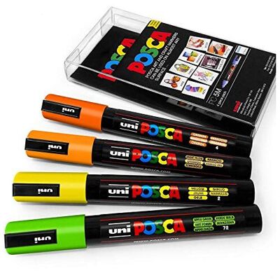 Uni POSCA - PC-5M - Citrus tones - Set of 4 - Markers Uni POSCA - PC-5M - Citrus tones - Set of 4 - Markers