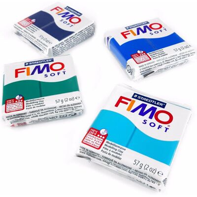 Staedtler FIMO Soft Polymer Oven Modelling Clay - 57g - Set of 4 - Ocean Colours Staedtler FIMO Soft Polymer Oven Modelling Clay - 57g - Set of 4 - Ocean Colours