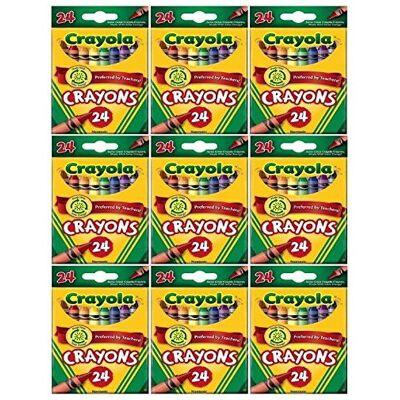Crayola 24 Count Box of Crayons Non-Toxic Color Coloring School Supplies (9 Pack Crayola 24 Count Box of Crayons Non-Toxic Color Coloring School Supplies (9 Pack