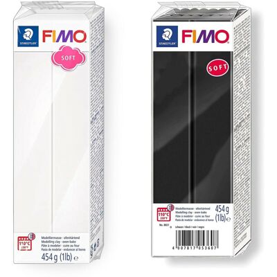 Staedtler - FIMO Soft 454g - Black and White Staedtler - FIMO Soft 454g - Black and White
