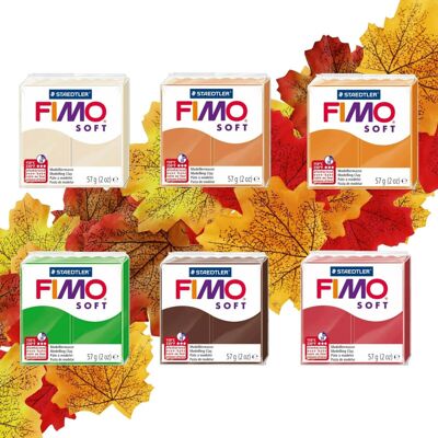 Staedtler FIMO Soft Polymer Oven Modelling Clay - 57g - Autumn Tones - Set of 6 Colours Staedtler FIMO Soft Polymer Oven Modelling Clay - 57g - Autumn Tones - Set of 6 Colours