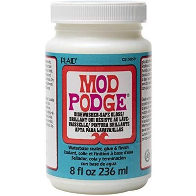Mod Podge Dishwasher Safe Waterbased Sealer, Glue and Finish (8-Ounce), CS15059 Mod Podge Dishwasher Safe Waterbased Sealer, Glue and Finish (8-Ounce), CS15059