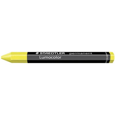 Staedtler 236 Lumocolor Permanent Universal Jumbo Crayon - Yellow - Single Staedtler 236 Lumocolor Permanent Universal Jumbo Crayon - Yellow - Single