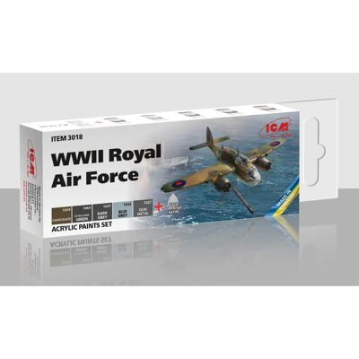ICM Models ICM 3018 WWII Royal Air Force Acrylic Paint Set 6x12ml ICM Models ICM 3018 WWII Royal Air Force Acrylic Paint Set 6x12ml