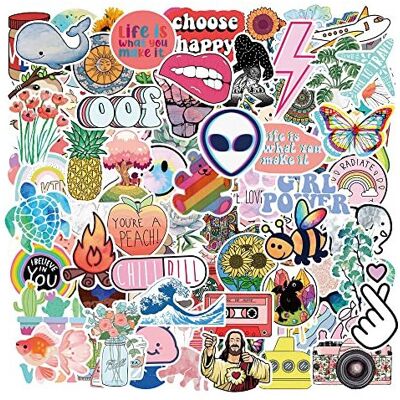 ZUYO Zuyo 100Pcs Sticker Pack,Nature Time Cute Cartoon Stickers Graffiti DIY Wat ZUYO Zuyo 100Pcs Sticker Pack,Nature Time Cute Cartoon Stickers Graffiti DIY Wat