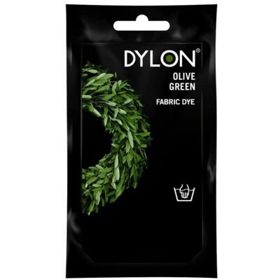 2 x Dylon Hand Fabric Dye Sachet And Soft Furnishing 50g - Olive Green 2 x Dylon Hand Fabric Dye Sachet And Soft Furnishing 50g - Olive Green