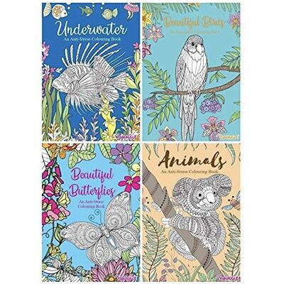 BG Colour Therapy Anti-Stress Adult Colouring Books Set of 4 - Choose Your Set (SET BG Colour Therapy Anti-Stress Adult Colouring Books Set of 4 - Choose Your Set (SET