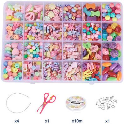 Unbranded Diy Acrylic Beads Kits for Jewelry Making Craft Beads for Kids Girls Diy bracele Unbranded Diy Acrylic Beads Kits for Jewelry Making Craft Beads for Kids Girls Diy bracele