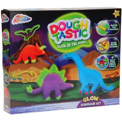 Grafix Dough Tastic Glow-In-The-Dark Dinosaur Set – Make Your Own Clay Dinosaurs, 200g Grafix Dough Tastic Glow-In-The-Dark Dinosaur Set – Make Your Own Clay Dinosaurs, 200g