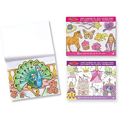 Melissa & Doug Pack of 3 Jumbo Colouring Book - Princess & Fairy, Animals and Pink Activity P Melissa & Doug Pack of 3 Jumbo Colouring Book - Princess & Fairy, Animals and Pink Activity P