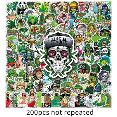 Mascot 200 pieces of "Creative Trend Green Style" graffiti vinyl waterproof stickers fo Mascot 200 pieces of "Creative Trend Green Style" graffiti vinyl waterproof stickers fo
