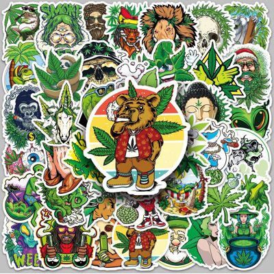 Tianfu 50 pieces of "Creative Trend Green Style" graffiti vinyl waterproof stickers for Tianfu 50 pieces of "Creative Trend Green Style" graffiti vinyl waterproof stickers for