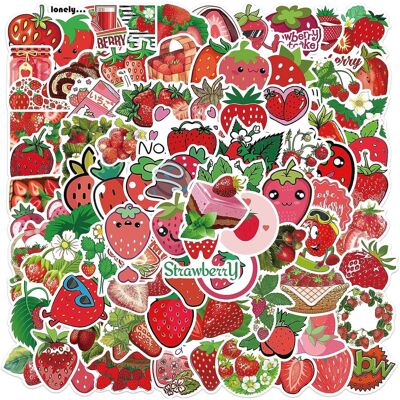 Tianfu 100PCS StrawberrySticker DIY Decoration,Strawberry Party Decoration,Cartoon Cute Tianfu 100PCS StrawberrySticker DIY Decoration,Strawberry Party Decoration,Cartoon Cute