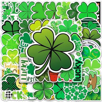 Mascot 50pcs Lucky Clover stickers Waterproof Vinyl Stickers Cute Funny Stickers for La Mascot 50pcs Lucky Clover stickers Waterproof Vinyl Stickers Cute Funny Stickers for La