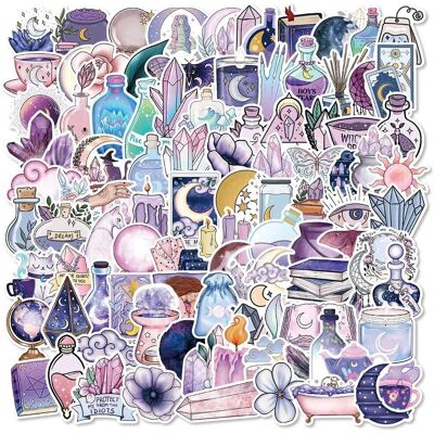 Mascot 100Pcs Witch Stickers, Magic Moon Stickers, Apothecary Aesthetic Stickers, Vinyl Mascot 100Pcs Witch Stickers, Magic Moon Stickers, Apothecary Aesthetic Stickers, Vinyl