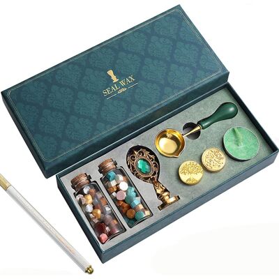 Unbranded Chilly Wax Seal Stamp Kit, Sealing Wax Stamp Gift Boxes Set With Seals, Wax Bead Unbranded Chilly Wax Seal Stamp Kit, Sealing Wax Stamp Gift Boxes Set With Seals, Wax Bead