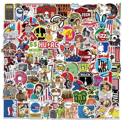 Tianfu 100PCS Cartoon Stickers Waterproof Stickers Tianfu 100PCS Cartoon Stickers Waterproof Stickers