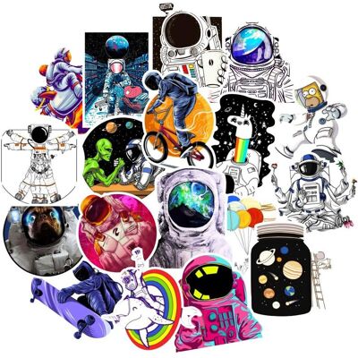 Tianfu 50pcs Astronaut Stickers Doodle PVC Waterproof Stickers Cute Funny Trendy Decals Tianfu 50pcs Astronaut Stickers Doodle PVC Waterproof Stickers Cute Funny Trendy Decals