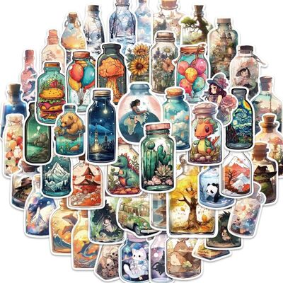 Tianfu World in a Bottle Sticker Pack for Kids and Teens, Water Bottle Waterproof Vinyl Tianfu World in a Bottle Sticker Pack for Kids and Teens, Water Bottle Waterproof Vinyl