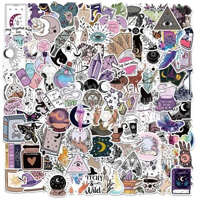 Tianfu 00Pcs Cartoon Witch Magic Mysterious Apothecary Stickers, Vinyl Waterproof Decal Tianfu 00Pcs Cartoon Witch Magic Mysterious Apothecary Stickers, Vinyl Waterproof Decal