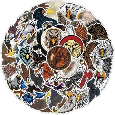 Tianfu 50 Pcs Hawk Stickers Pack Cool Bald Eagle , Waterproof Vinyl Stickers and Decals Tianfu 50 Pcs Hawk Stickers Pack Cool Bald Eagle , Waterproof Vinyl Stickers and Decals
