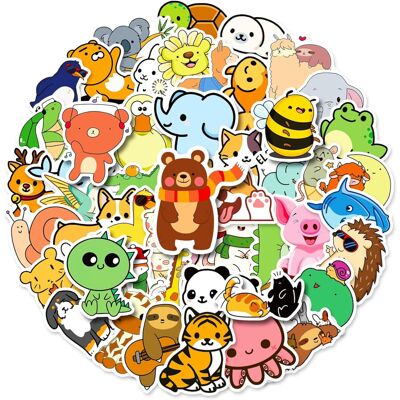 Tianfu 50 PCS Cute Animal Stickers,Colorful Animal Waterproof Stickers,Vinyl Cute Aesth Tianfu 50 PCS Cute Animal Stickers,Colorful Animal Waterproof Stickers,Vinyl Cute Aesth