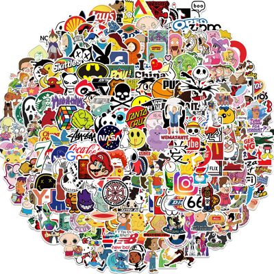 TIANCI 302 PCS Cool Skateboard Stickers,Brand Stickers for Adults Teens,Waterproof Viny TIANCI 302 PCS Cool Skateboard Stickers,Brand Stickers for Adults Teens,Waterproof Viny