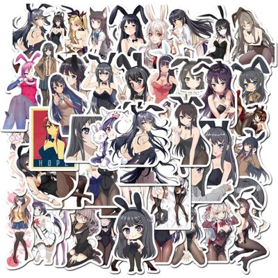 TIANCI 50 PCS Stickers,Anime Buta Yarou wa Bunny Girl Senpai,Rascal Does Not Dream of B TIANCI 50 PCS Stickers,Anime Buta Yarou wa Bunny Girl Senpai,Rascal Does Not Dream of B