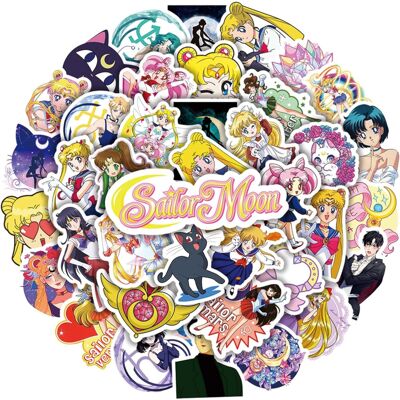 TIANCI Sailor Moon Stickers100PCs,Cartoon Aesthetic Vinyl Stickers and Decals,Cute Cool TIANCI Sailor Moon Stickers100PCs,Cartoon Aesthetic Vinyl Stickers and Decals,Cute Cool