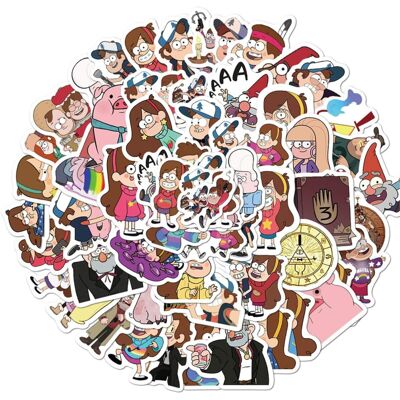 TIANCI Gravity Falls Stickers 50pcs Cartoon Anime Vinyl Decals for Kids Adults as Decor TIANCI Gravity Falls Stickers 50pcs Cartoon Anime Vinyl Decals for Kids Adults as Decor