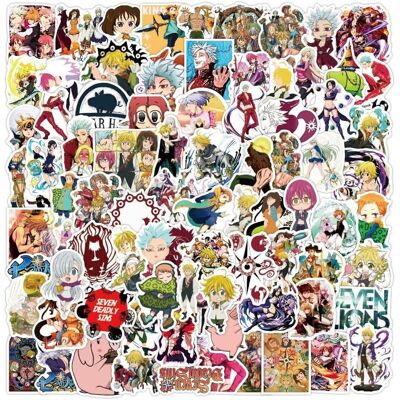 TIANCI 100Pcs Anime Sticker The 7 Deadly Sins Graffiti Waterproof Suitcase Scooter Wate TIANCI 100Pcs Anime Sticker The 7 Deadly Sins Graffiti Waterproof Suitcase Scooter Wate