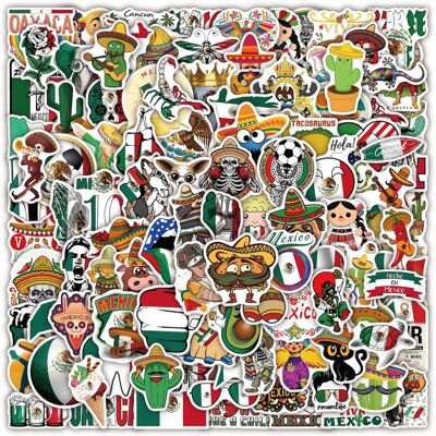 TIANCI 120pcs Mexican Stickers Hard Hat for Adult Skateboard,Cool Trendy Vinyl Waterpro TIANCI 120pcs Mexican Stickers Hard Hat for Adult Skateboard,Cool Trendy Vinyl Waterpro