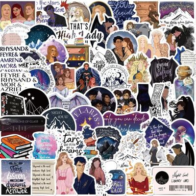 TIANCI 60Pcs Acotar Merchandise Stickers Book Graphic Vinyl Waterproof Sticker for Wat TIANCI 60Pcs Acotar Merchandise Stickers Book Graphic Vinyl Waterproof Sticker for Wat