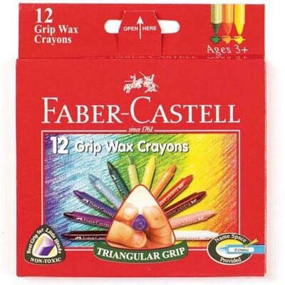 Faber Castell Triangular Grip Wax Crayons 12pcs Faber Castell Triangular Grip Wax Crayons 12pcs