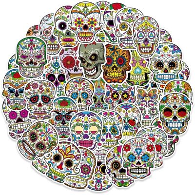 TIANCI 50 Pcs Cute Cartoon Skull Stickers Vinyl Waterproof Party Favors Kawaii Stickers TIANCI 50 Pcs Cute Cartoon Skull Stickers Vinyl Waterproof Party Favors Kawaii Stickers