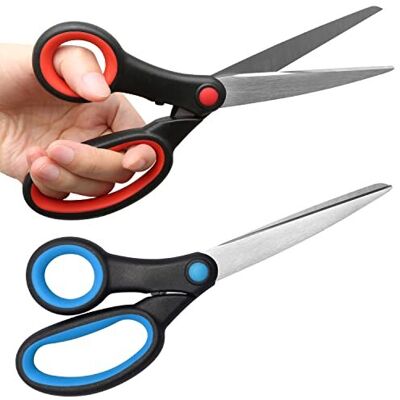POXIAOER 2 Left Handed Scissors for Crafting Paper Sewing, 8'' Sharp Fabric Scissors for POXIAOER 2 Left Handed Scissors for Crafting Paper Sewing, 8'' Sharp Fabric Scissors for