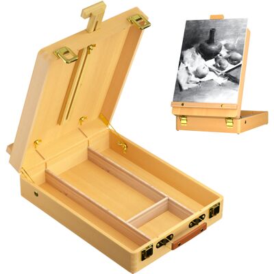 YouseaHome Wooden Table Box Easel, Adjustable Easel Wood Table Sketch Box Easels YouseaHome Wooden Table Box Easel, Adjustable Easel Wood Table Sketch Box Easels